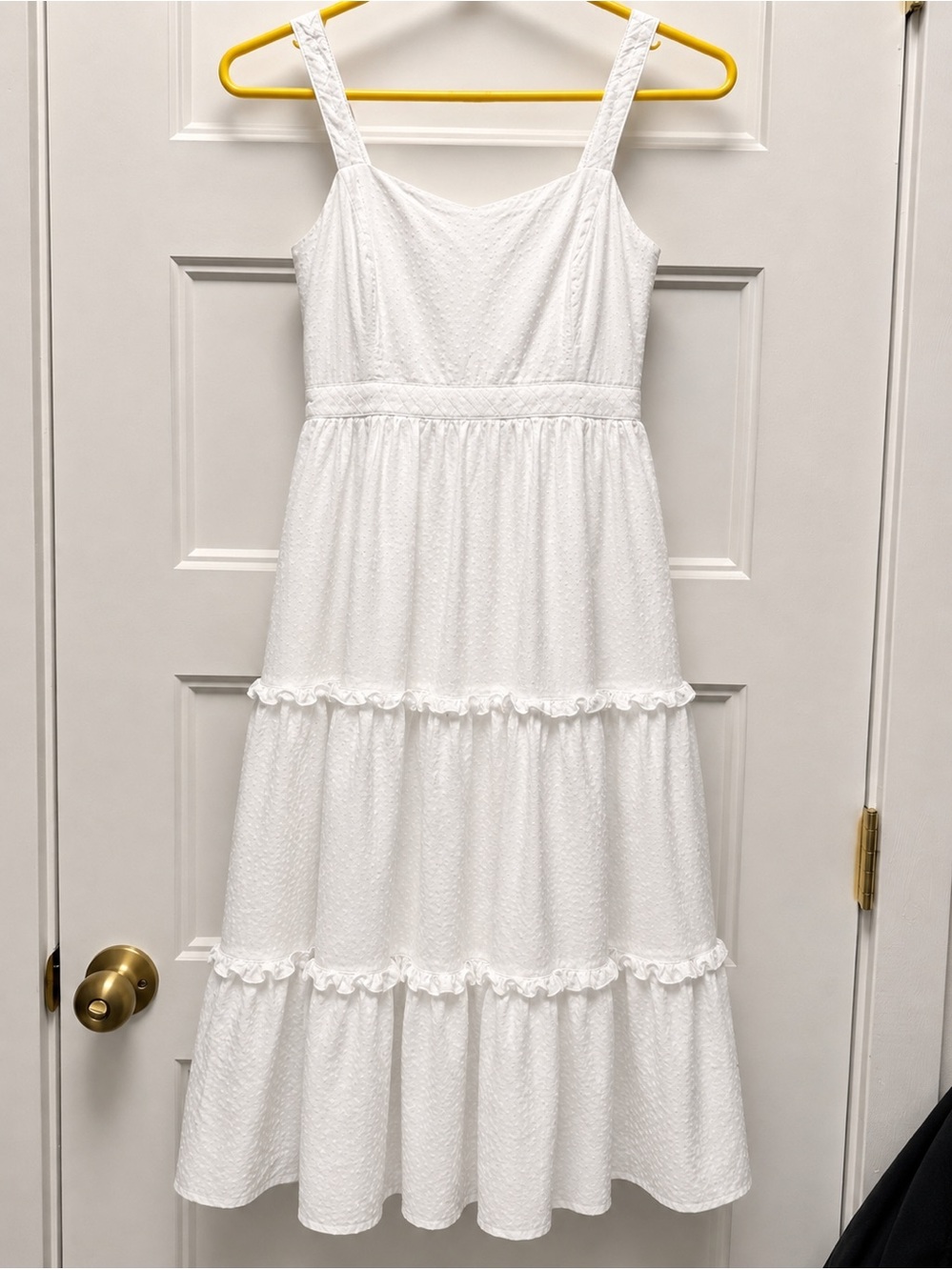White Tiered Eyelet Sundress with Spaghetti Straps